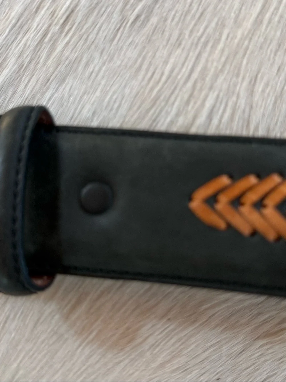 Resistol Black Leather Belt with Brown Braided Inlay and Silver Conchos